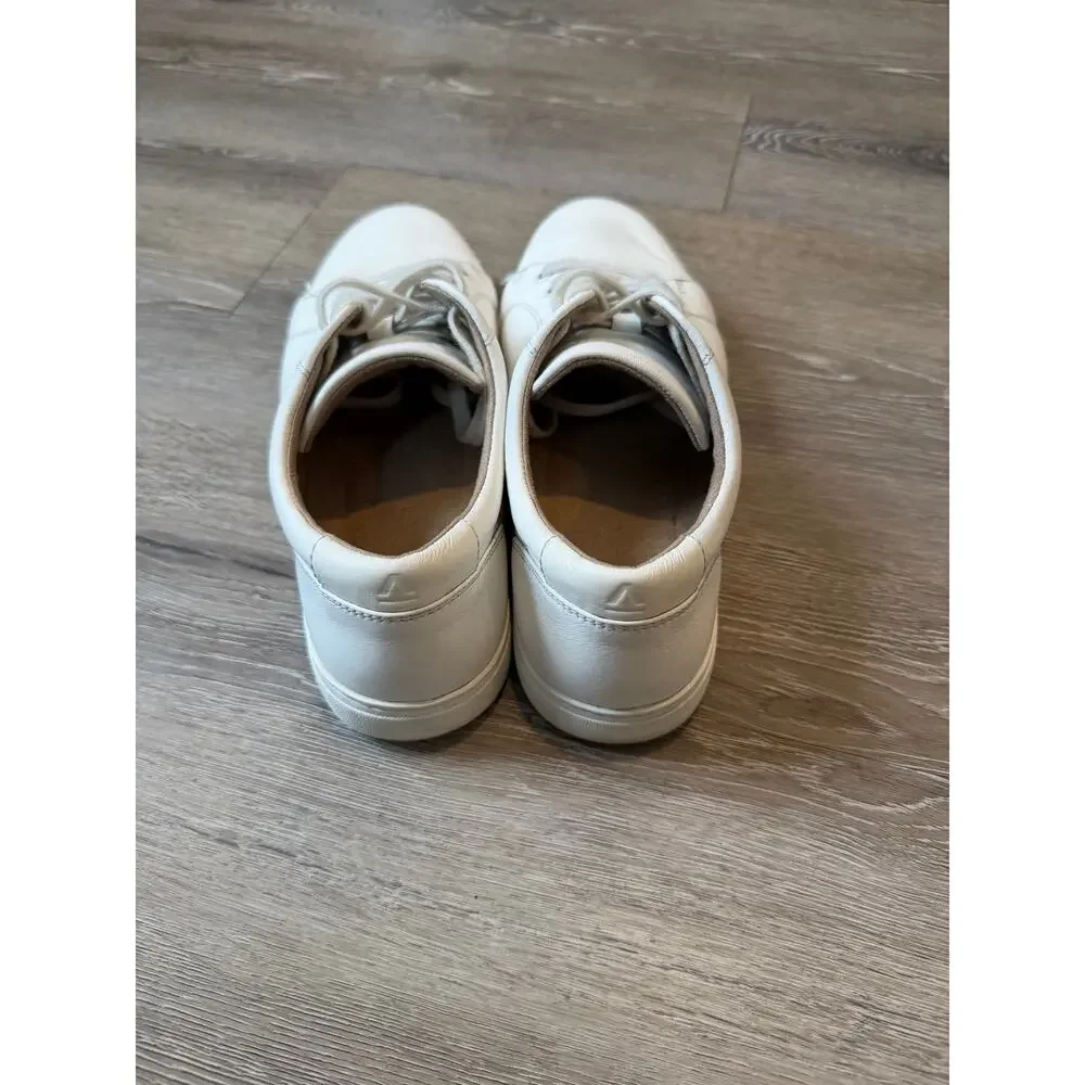 Leather sneakers, ABEO Addie 2320, white lace-up casual sneakers